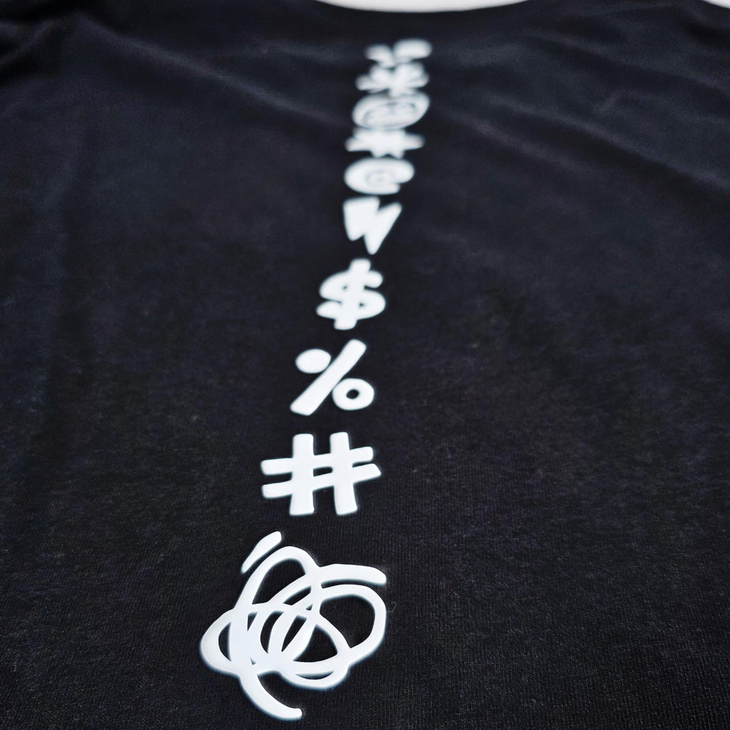 Bare Bumboclaat Tees: cho. with printed sleeves