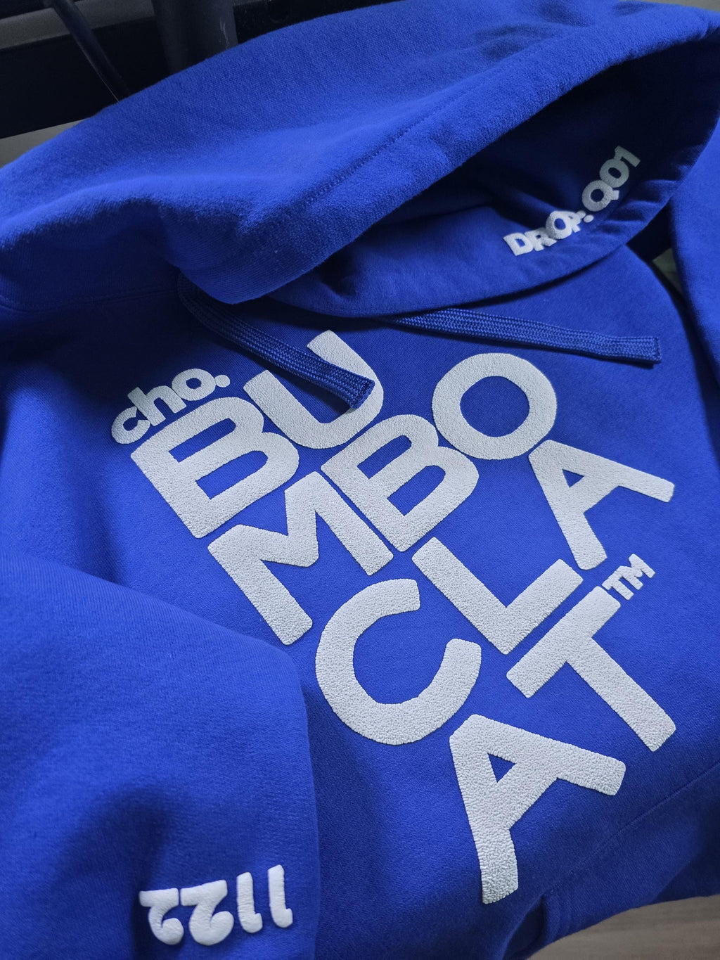 Nish Bare Bumboclaat Tees CROPS White Sound it Out and Blue icons + Cho and Warning Shot Hoodie Blue stacked