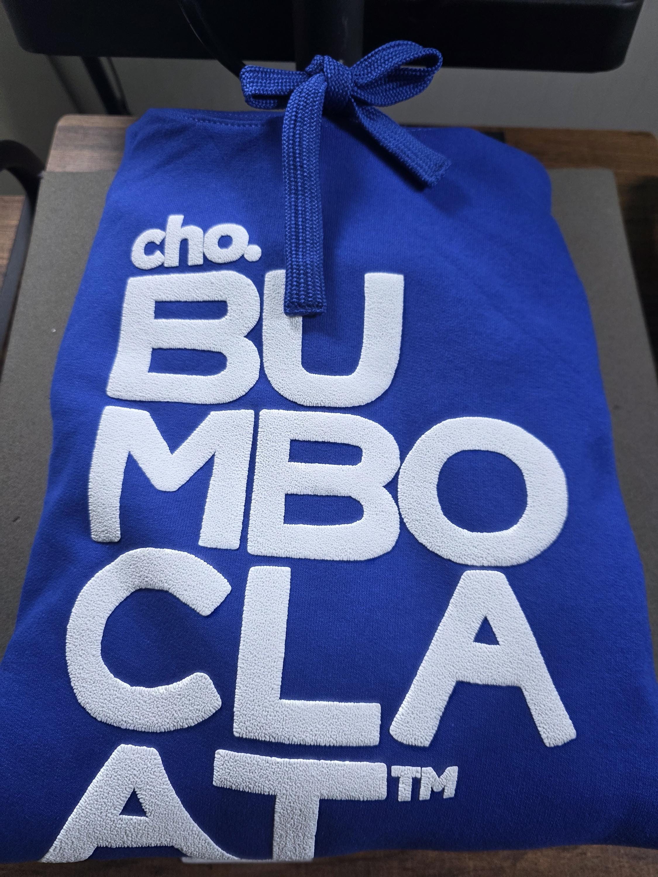 Nish Bare Bumboclaat Tees CROPS White Sound it Out and Blue icons + Cho and Warning Shot Hoodie Blue stacked