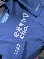 Nish Bare Bumboclaat Tees CROPS White Sound it Out and Blue icons + Cho and Warning Shot Hoodie Blue stacked