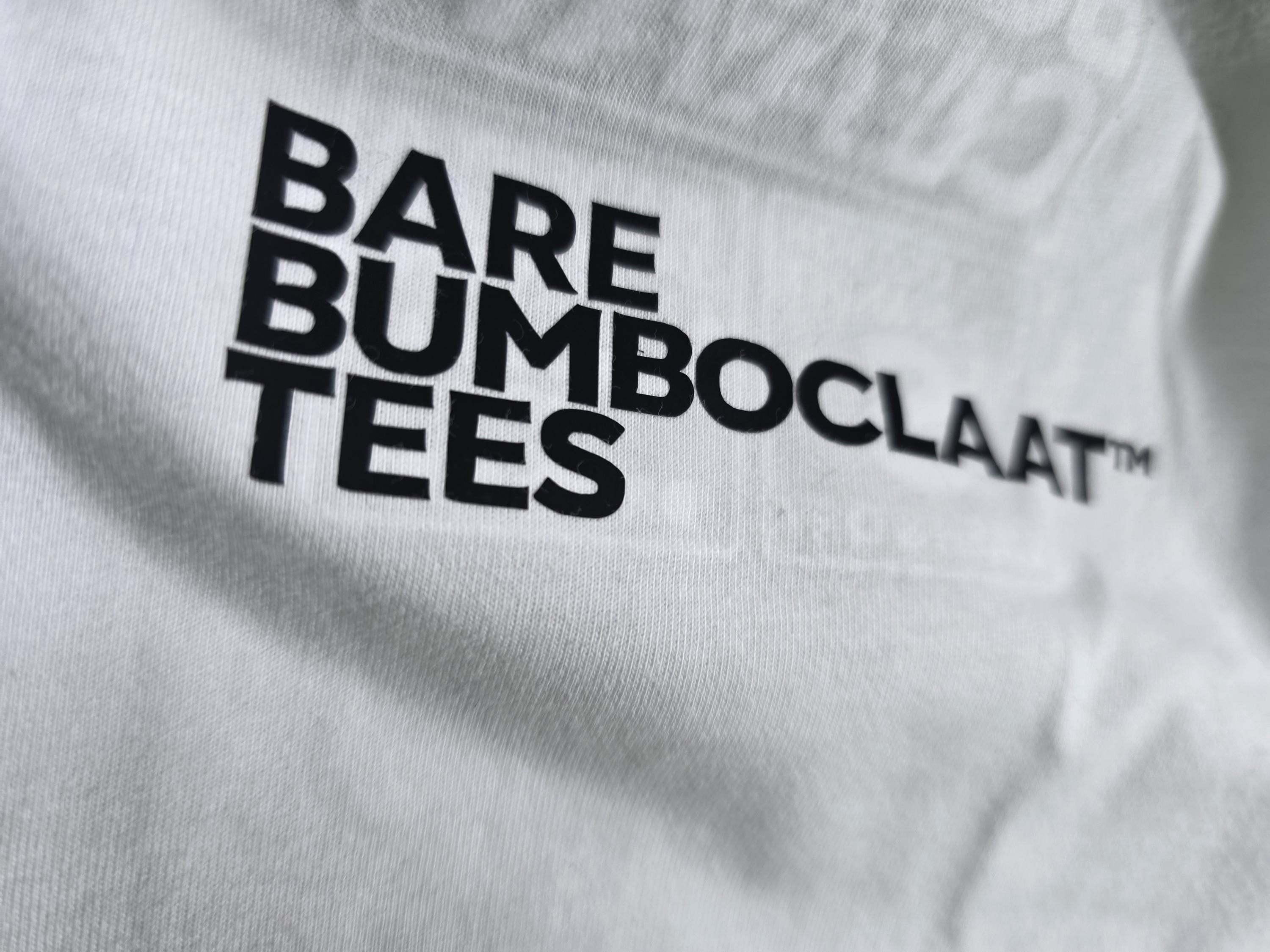 Nish Bare Bumboclaat Tees CROPS White Sound it Out and Blue icons + Cho and Warning Shot Hoodie Blue stacked