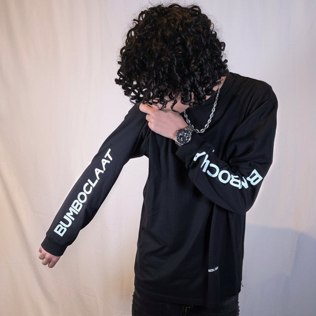 Bare Bumboclaat Tees: cho. with printed sleeves
